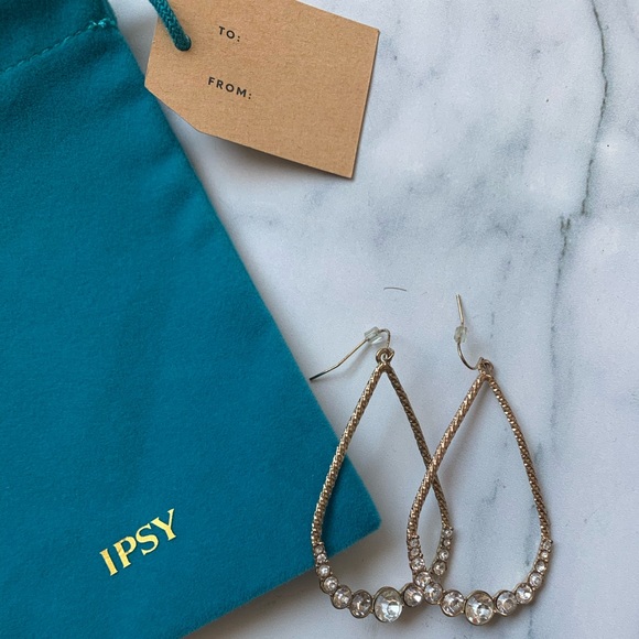 H&M Jewelry - H&M gold drop earrings rhinestone new metal